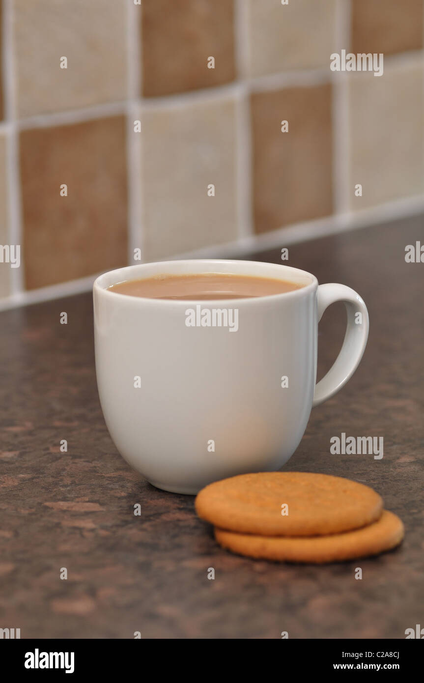 Cup of Tea with Biscuits Stock Photo Alamy