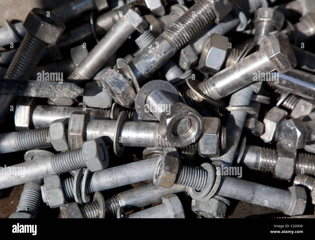 Pile of nuts and bolts, England Stock Photo Alamy