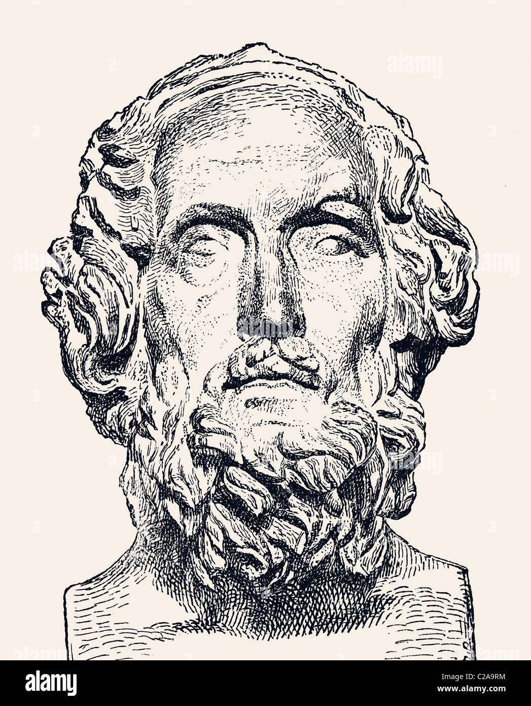 Homer, ancient Greek epic poet. Stock Photo