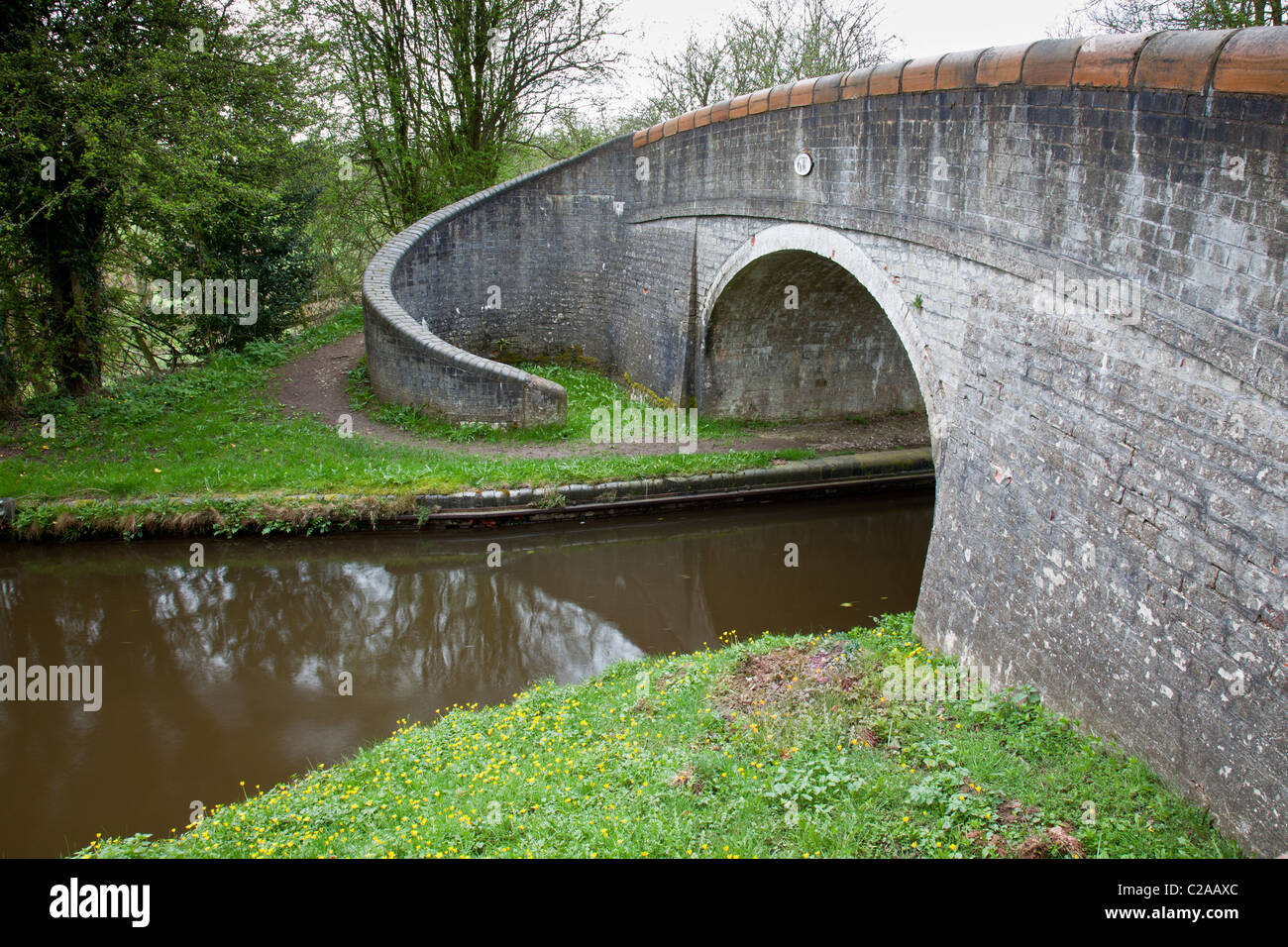 Bridge across the Langollen branch of the Shropshire Union Canal near Whittington, Shropshire Stock Photo