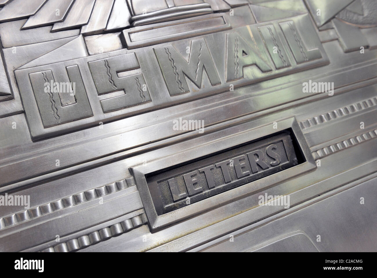 Closeup of artdeco style mailbox Stock Photo Alamy