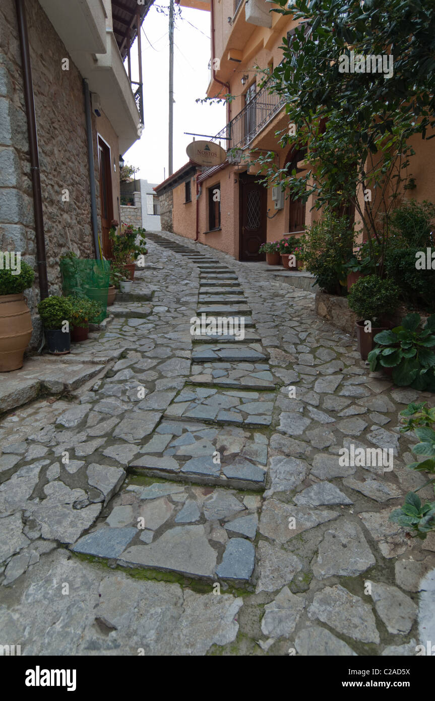 View of the town of Arachovia, Greece. Stock Photo
