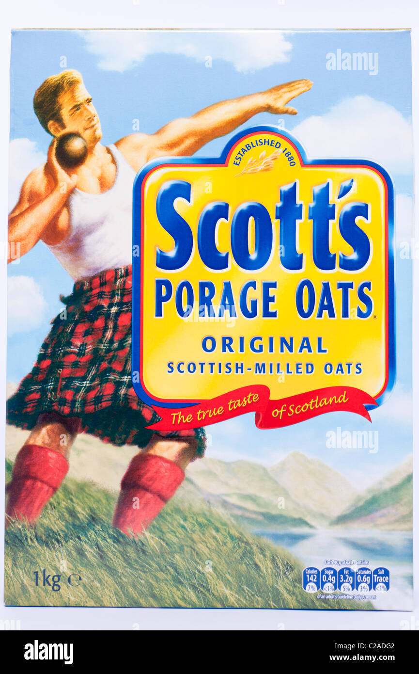A packet of Scott's porage oats on a white background Stock Photo