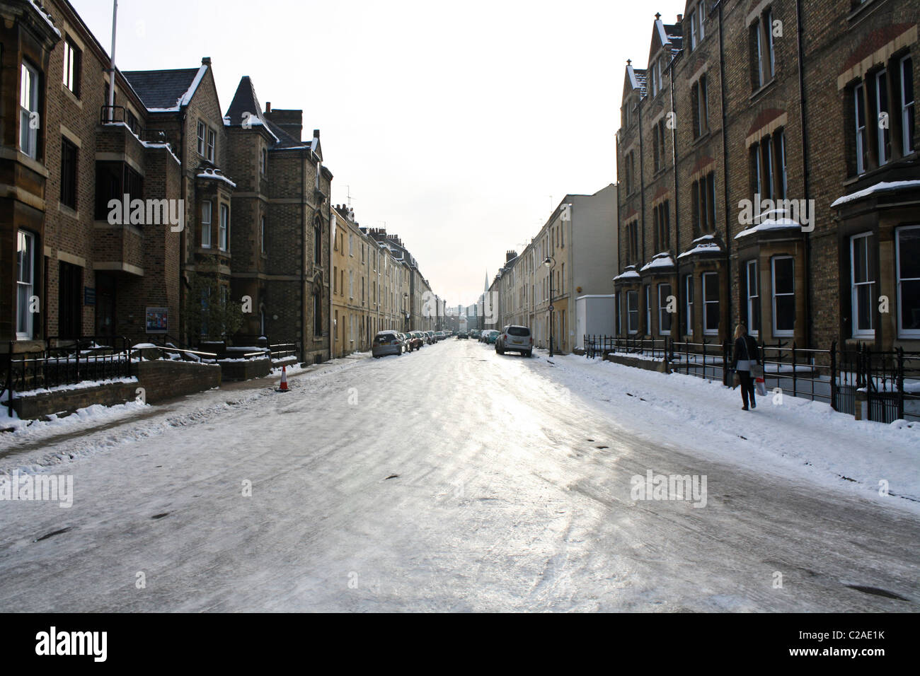 St John Street Oxford Covered In Ice St John Street Oxford Covered In Ice