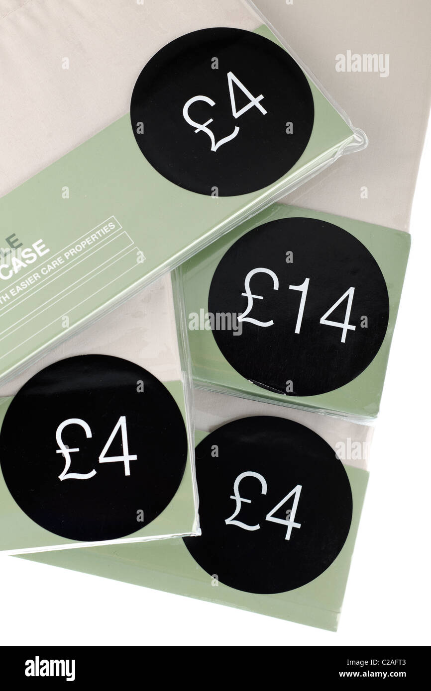 Different circular price tag labels Stock Photo