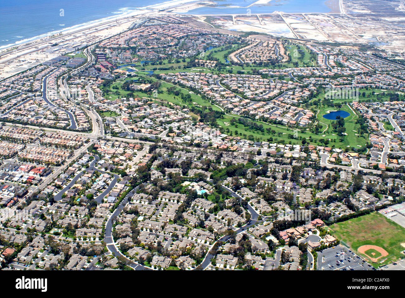 Aerial view Long Beach California Stock Photo Alamy