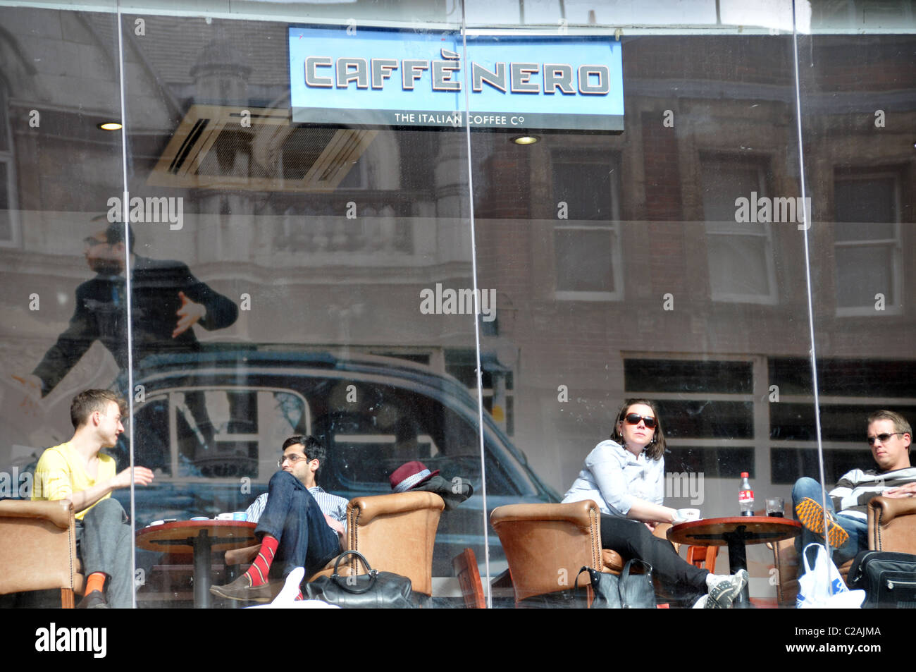Caffe Nero coffee shop cafe cafe Italian espresso ckae coffee break Lunch panini Cappuccino Stock Photo