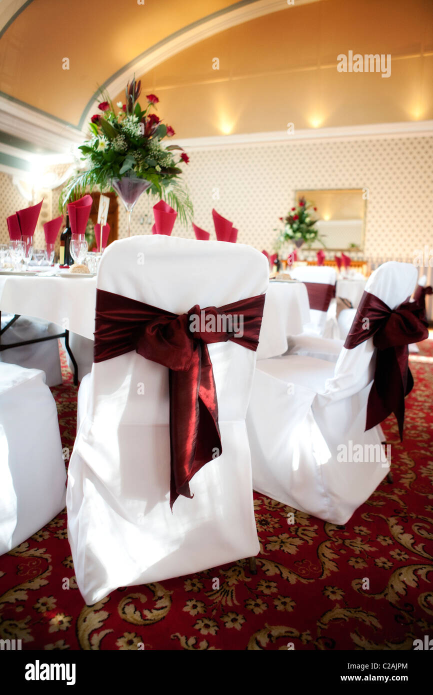 Wedding venue tables and chairs Stock Photo Alamy