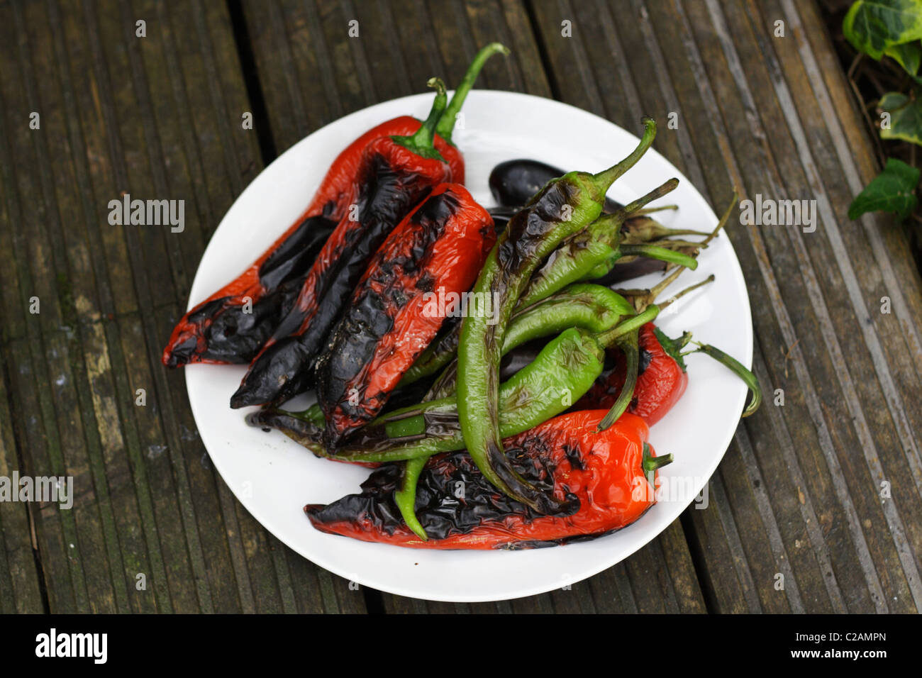 barbecued paprika and peppers Stock Photo