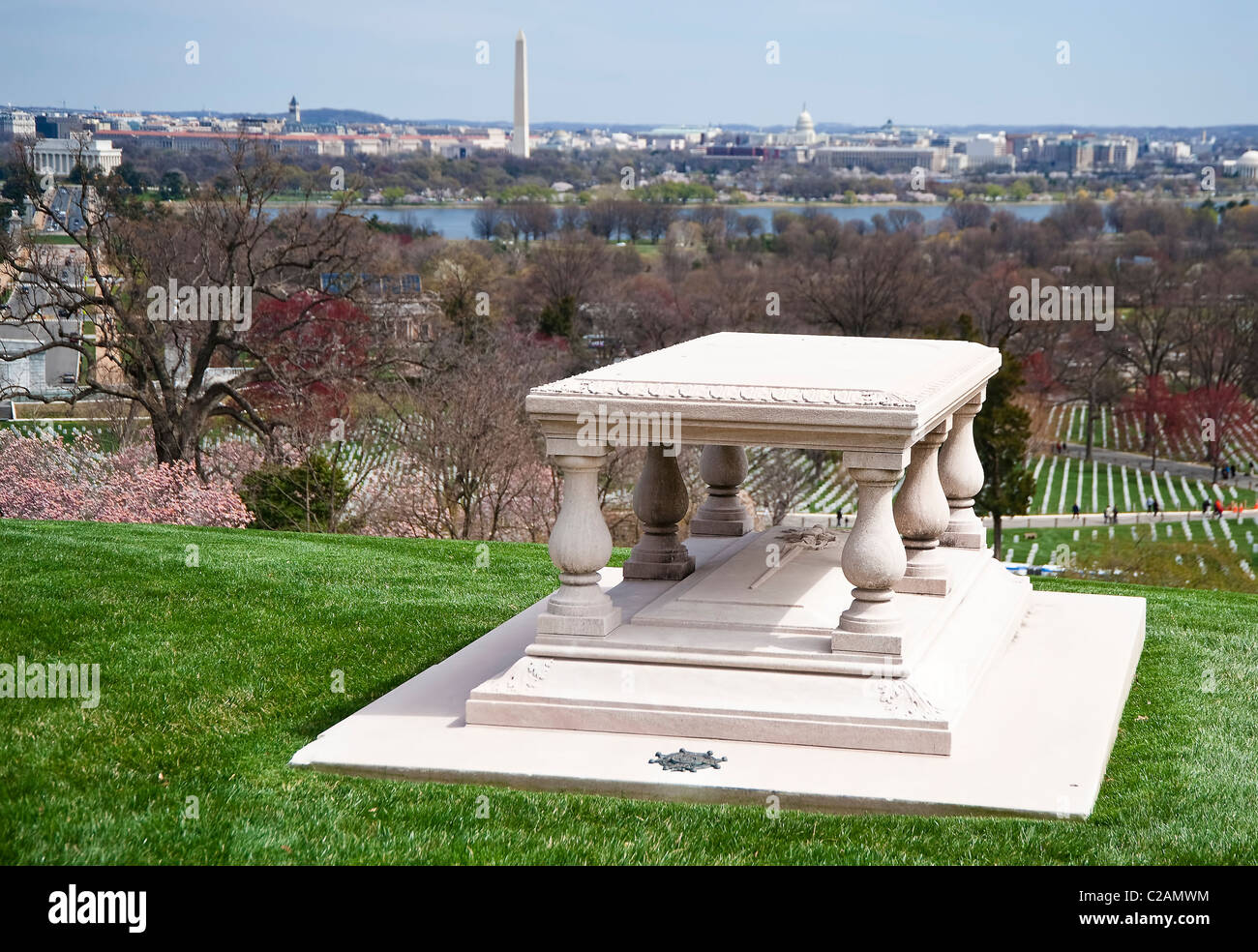 Tomb of early Washington DC city designer Pierre (Peter) Charles L'Enfant in Arlington National Cemetery. Stock Photo