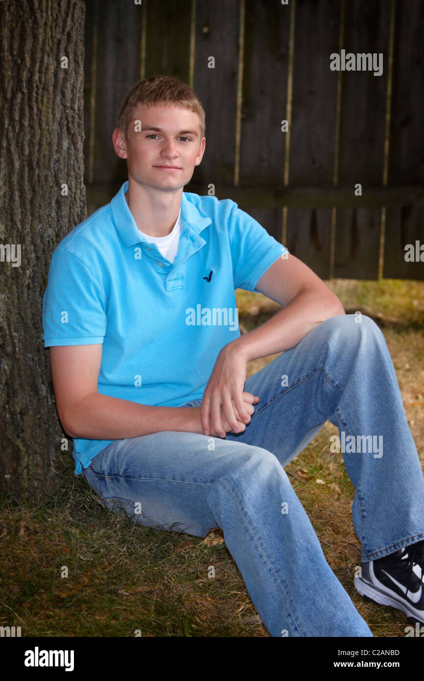 A 17 year old teenage boy Stock Photo