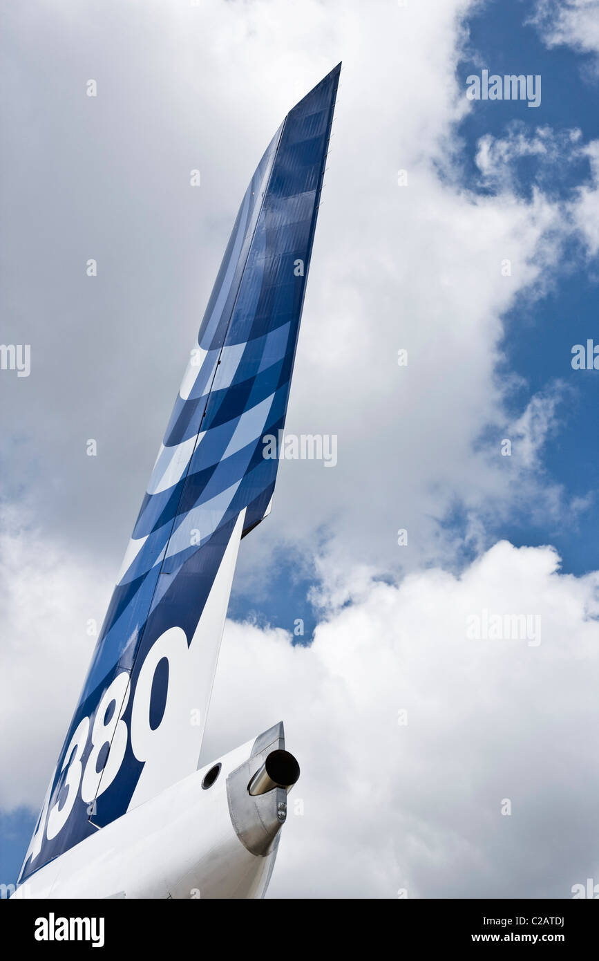 Tail of commercial airplane Stock Photo