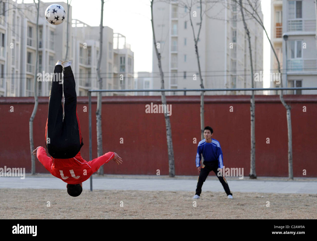 Shaolin Soccer Soccer fans in China have merged their love of the sport with the nation's love of martial arts. Shaolin Kung Fu Stock Photo