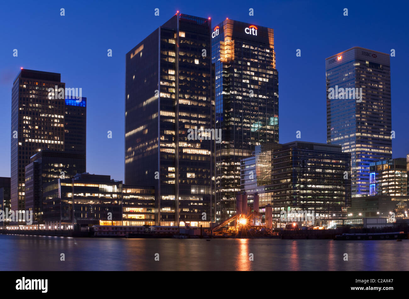 Canary Wharf at twilight Stock Photo - Alamy