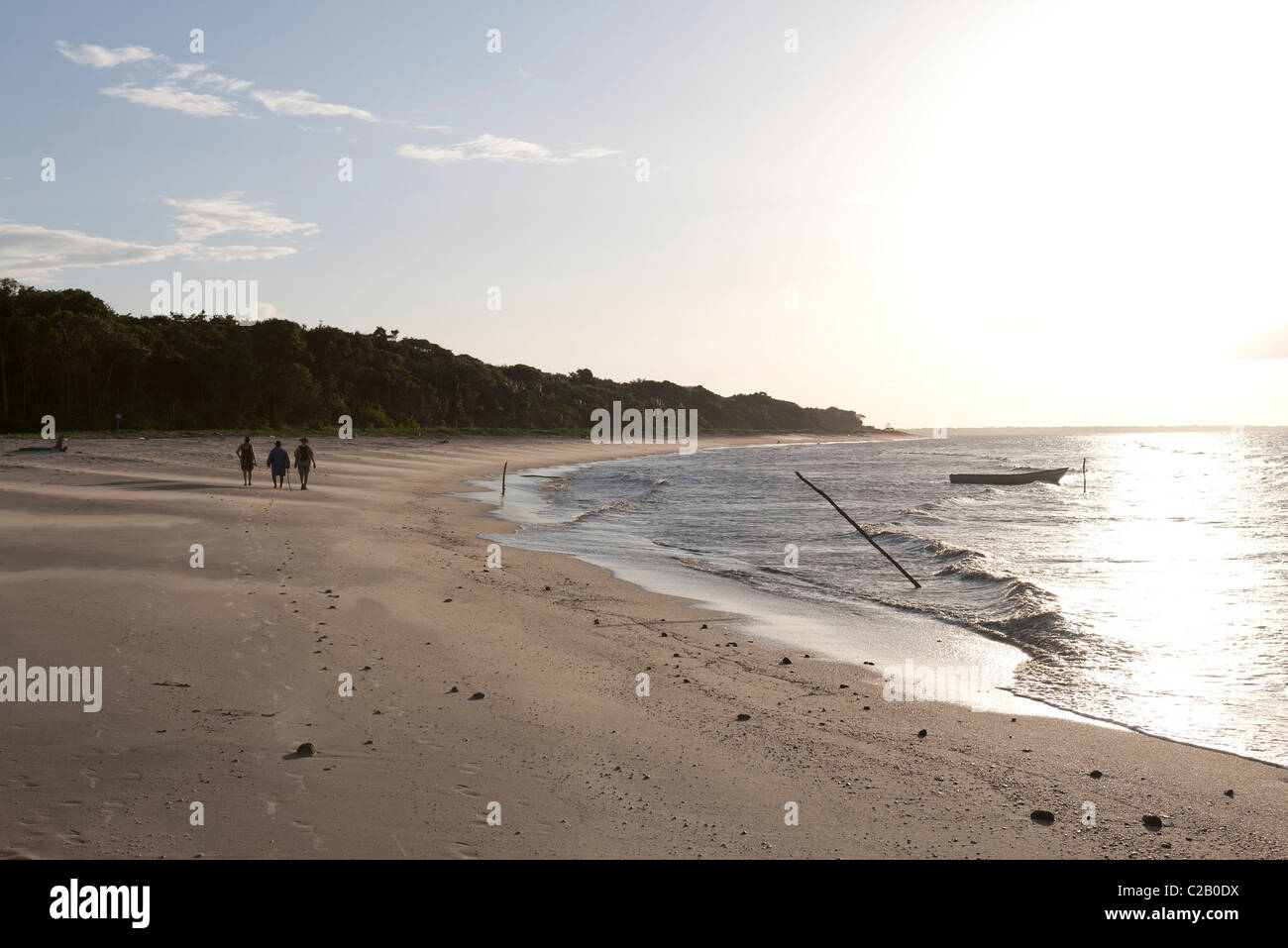 South America, Amazon, people walking on beach Stock Photo Alamy