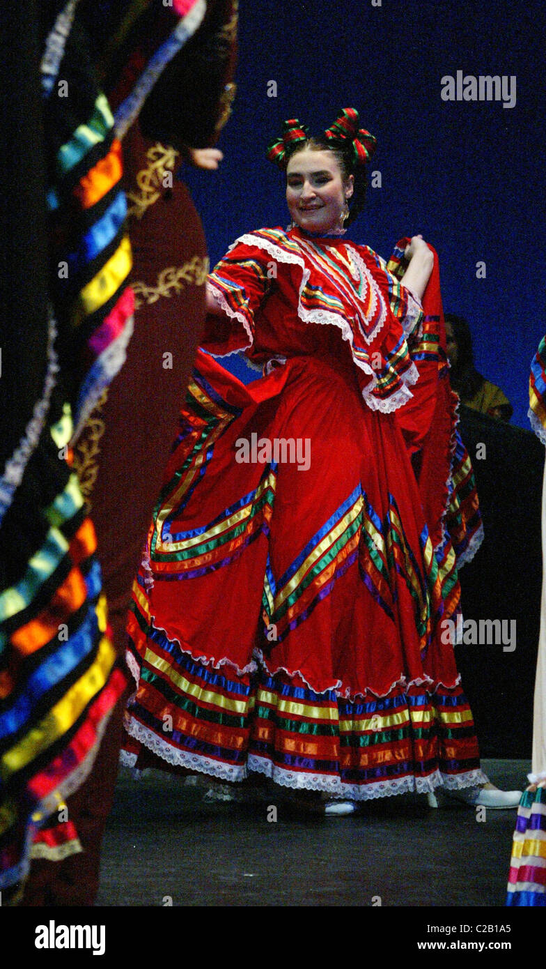Los Quetzales bailes focloricos mexicanos dance, Fiesta de los Reyes Magos  (Three Kings Day) at GALA Hispanic Theatre - Tivoli Stock Photo - Alamy