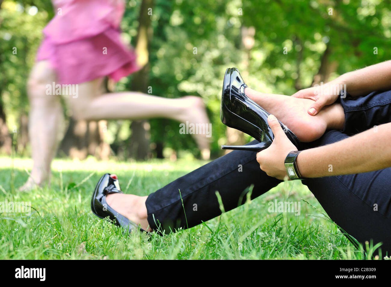running in place barefoot