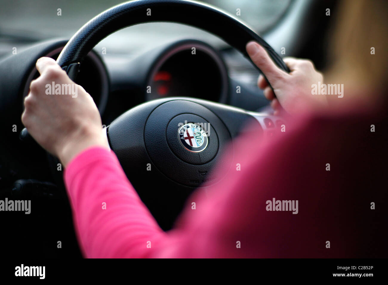 Woman driving car. Stock Photo