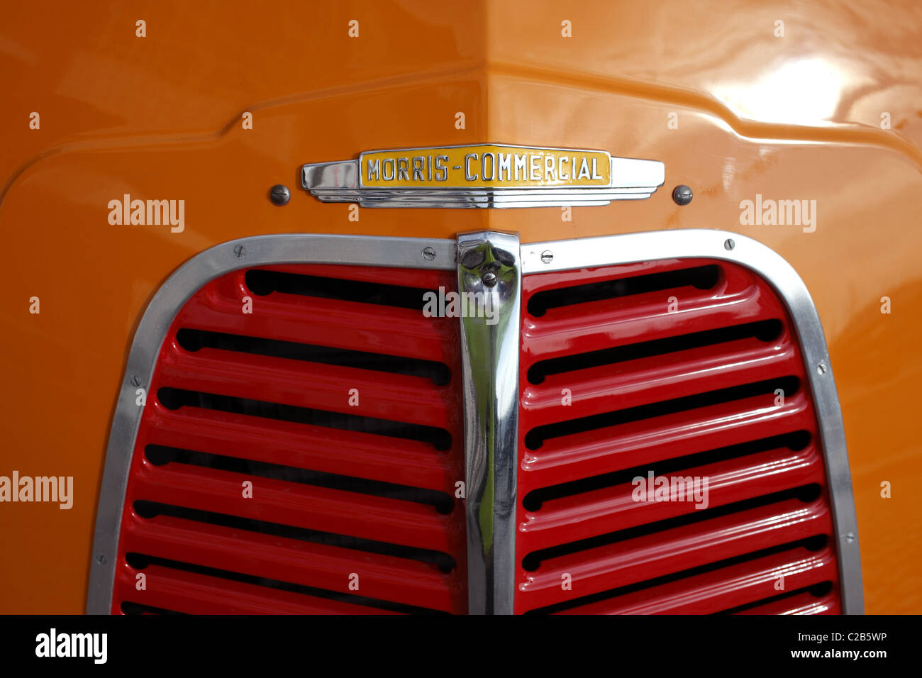 1950s Morris Commercial van radiator grill. Stock Photo