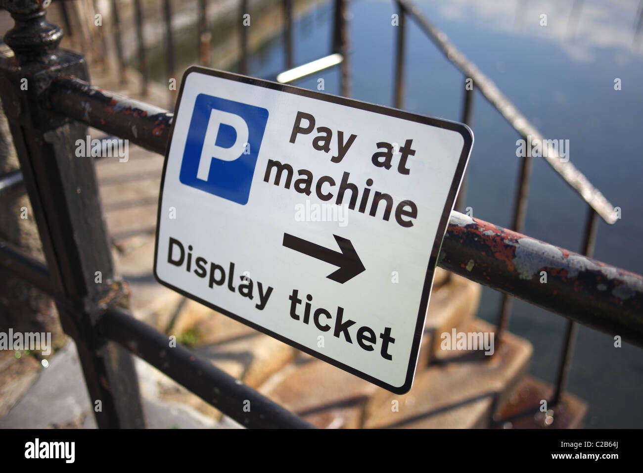 Pay and display sign Stock Photo
