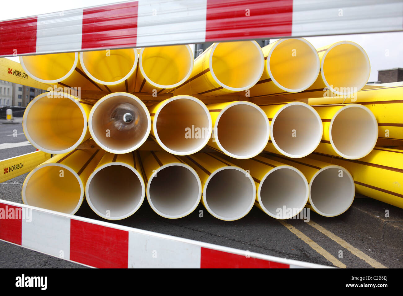 Gas main pipes. Stock Photo
