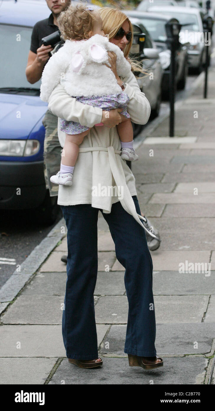 Geri Halliwell visits a recording studio with her daughter Bluebell