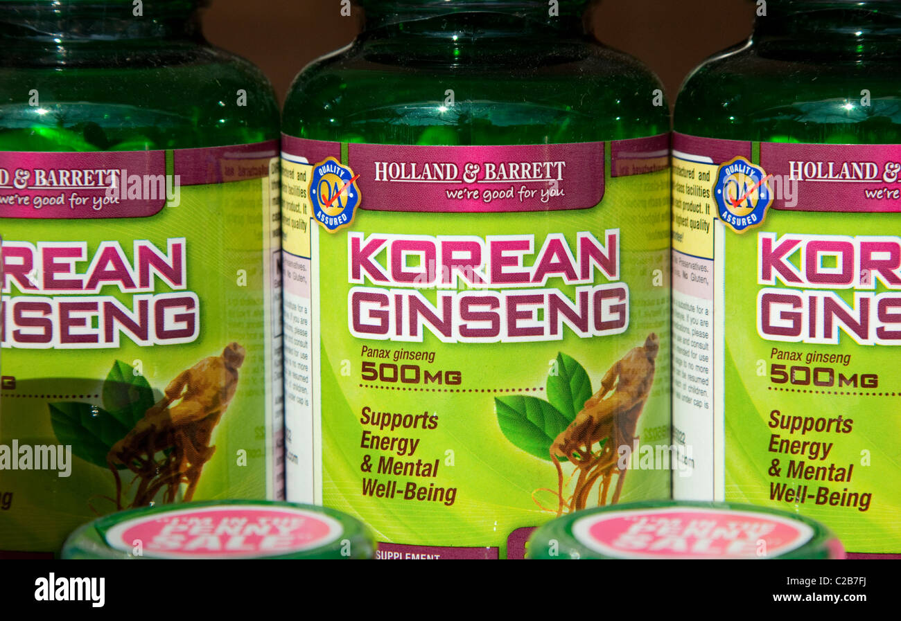 Korean ginseng in London health food shop Stock Photo Alamy