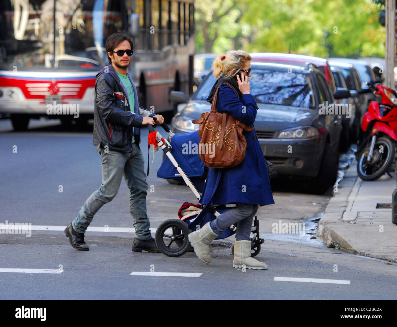 Gael Garcia Bernal goes for a stroll with his girlfriend Dolores Fonzi ...