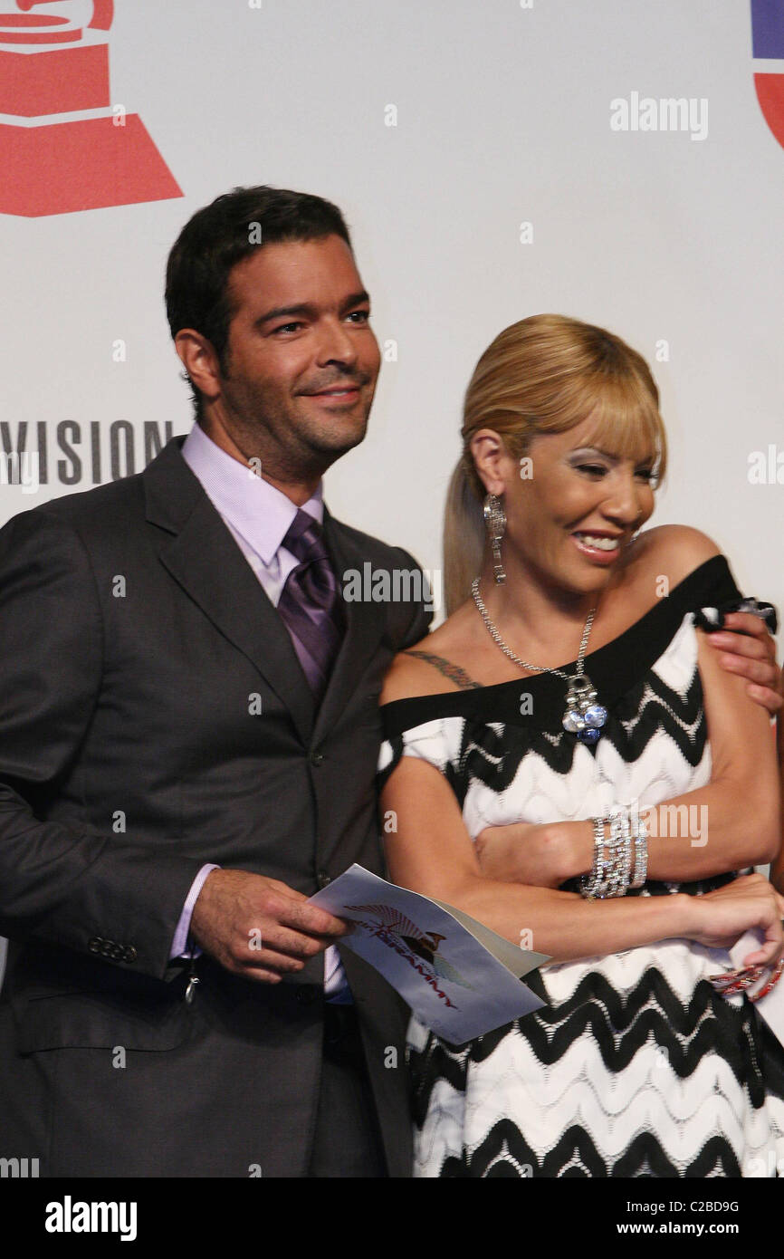 Pablo Montero and Ivy Queen Announcement of nominations for the 8th Annual Latin Grammy Awards held at the Mansion Miami Beach, Stock Photo