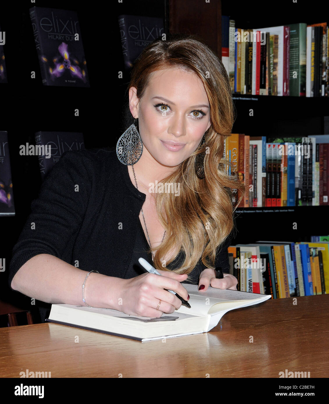 Hilary Duff signing copies of her book 'Elixir' at Barnes & Noble in Carle Place New York City