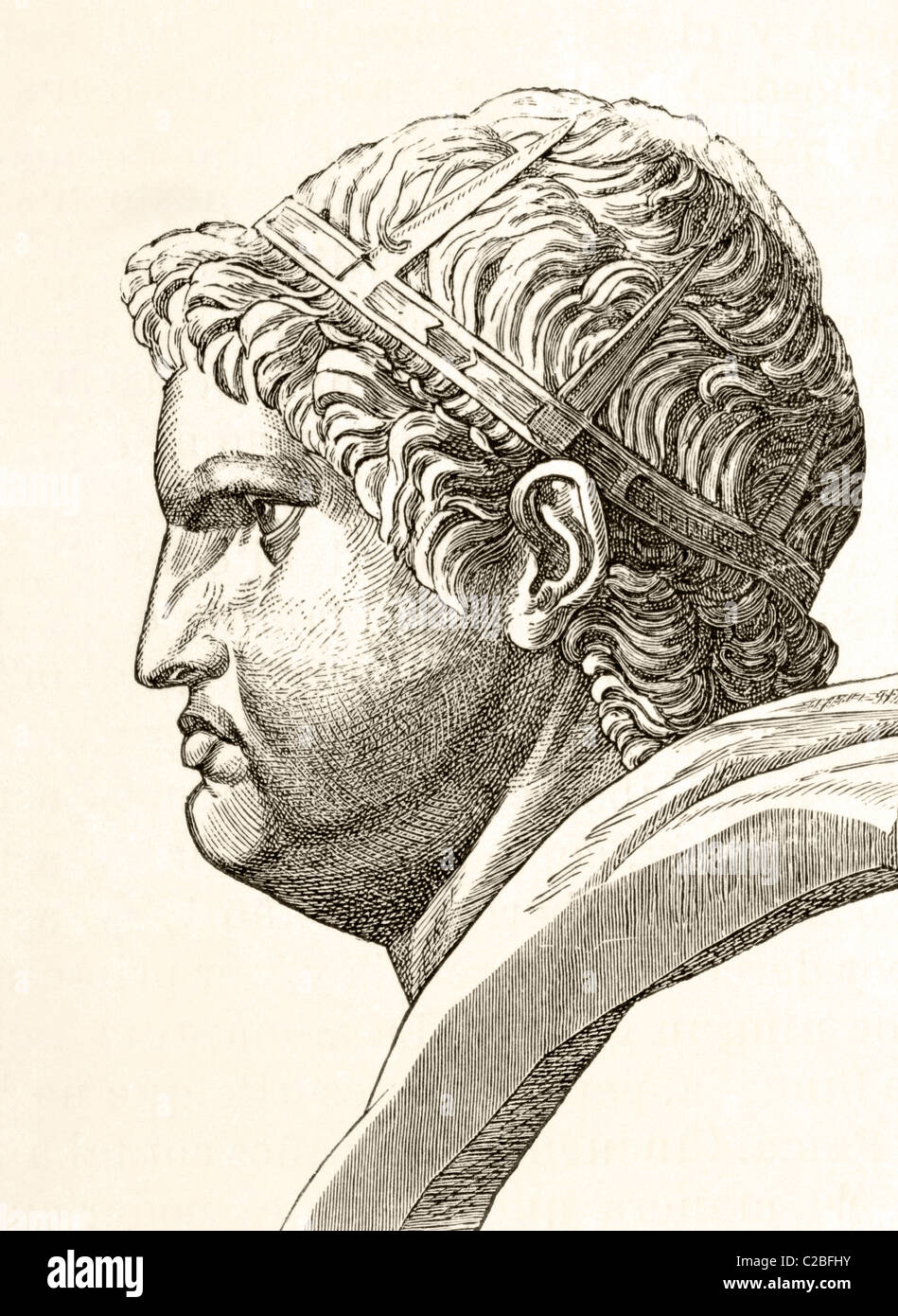 Nero Claudius Caesar Augustus Germanicus, AD37 - 68. Born Lucius Domitius Ahenobarbus. Emperor of Rome. Stock Photo