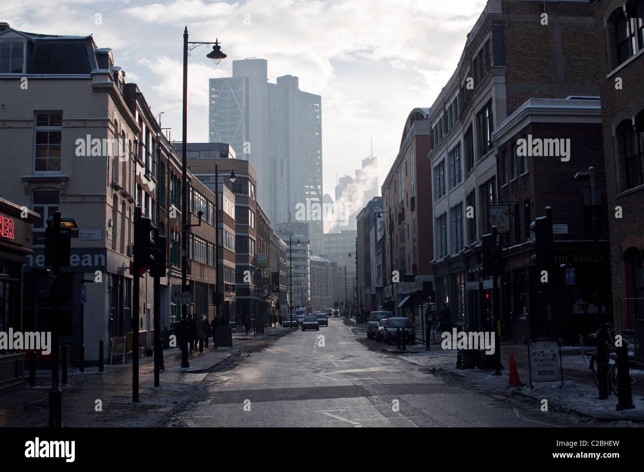 A View Down Curtain Road In The Shoreditch Triangle Towards The