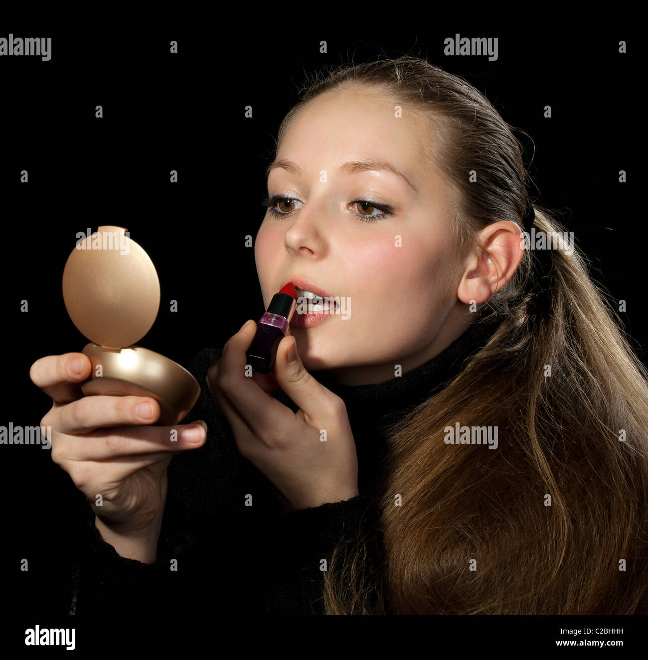Girl mirror makeup hi-res stock photography and images - Alamy