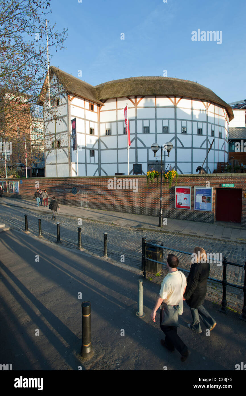 Shakespeare's Globe Theatre on the southbank of the River Thames in London, England, UK. Stock Photo