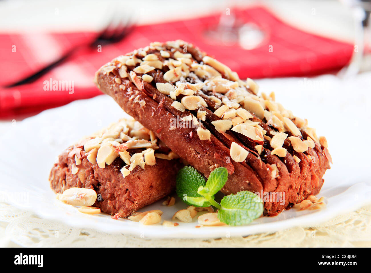 Lenten almond cake sprinkled with chopped nuts Stock Photo Alamy