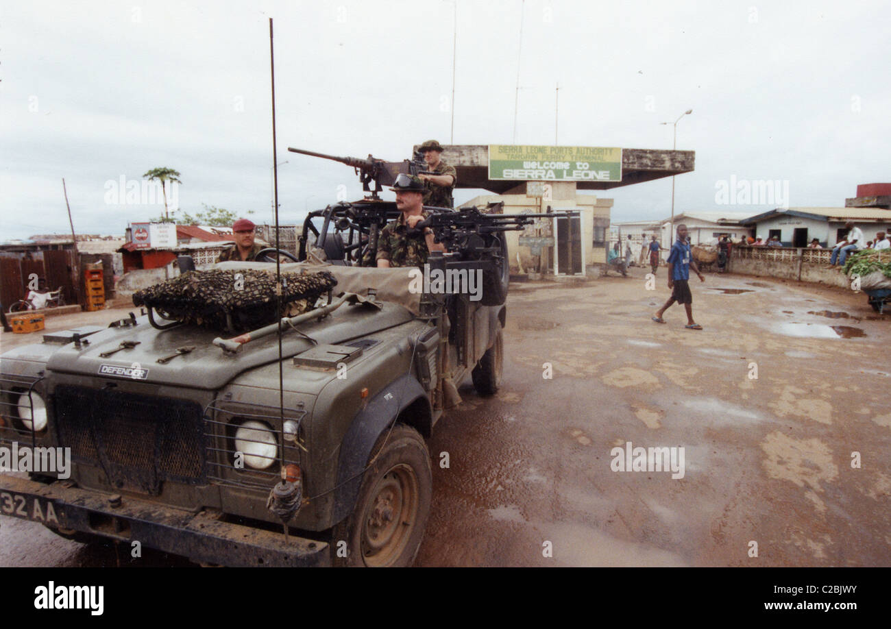 In May 2000, the situation in the country deteriorated to such an extent that British troops were deployed in Operation Palliser Stock Photo