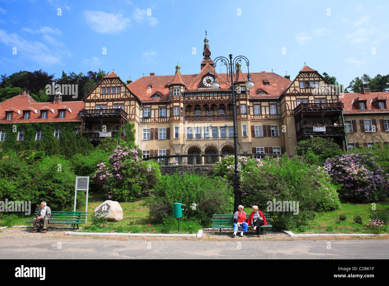 the wysoka laka hospital in kowary former german city schmiedeberg. Karkonosze, Poland, lower silesia, europe Stock Photo