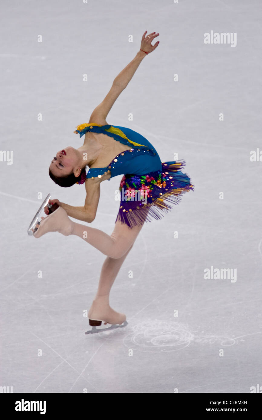Sasha Cohen (USA) silver medalist competing in the short program of the Ladies Singles Figure Skating 2006 Olympics Stock Photo