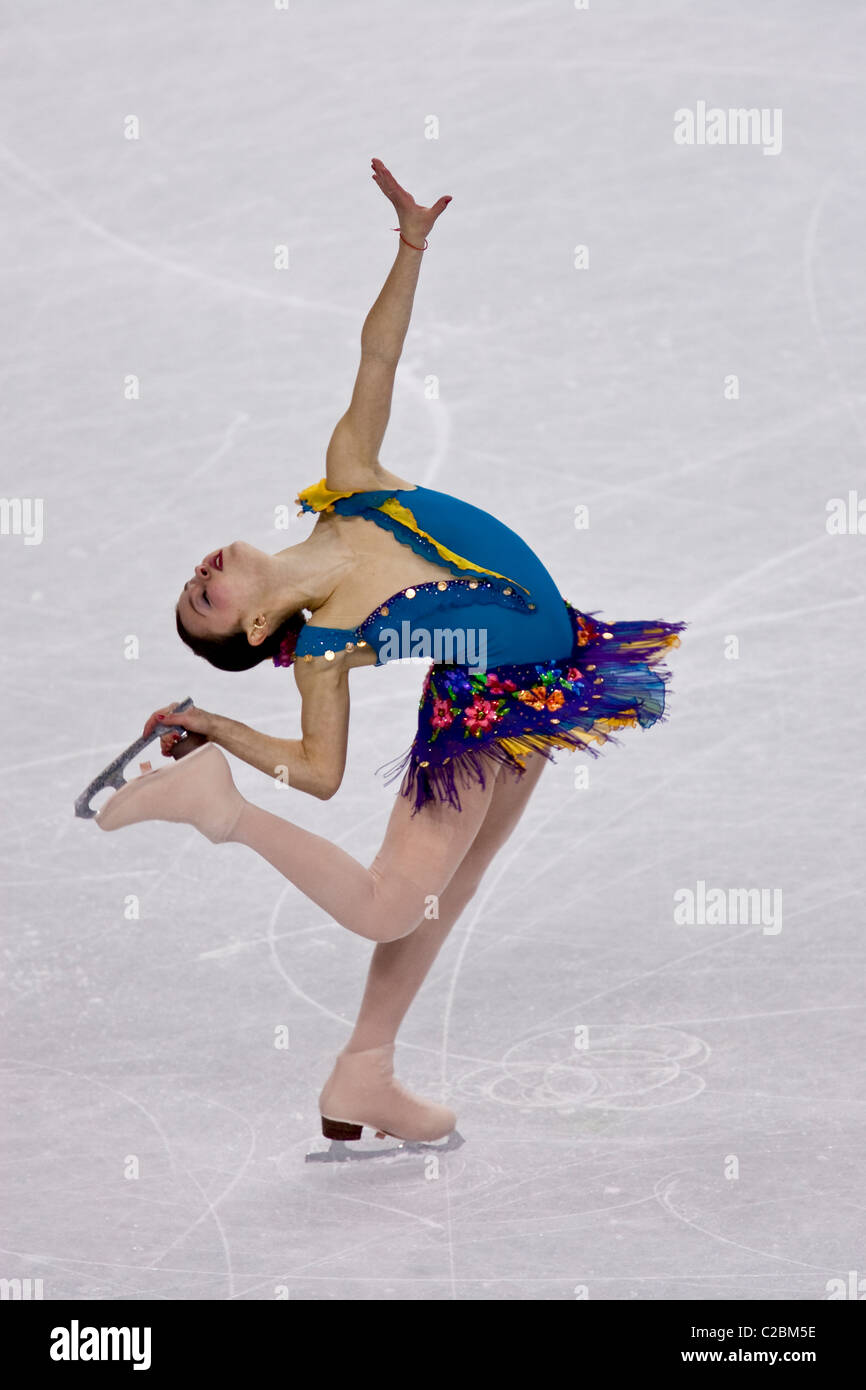 Sasha Cohen (USA) silver medalist competing in the short program of the Ladies Singles Figure Skating 2006 Olympics Stock Photo