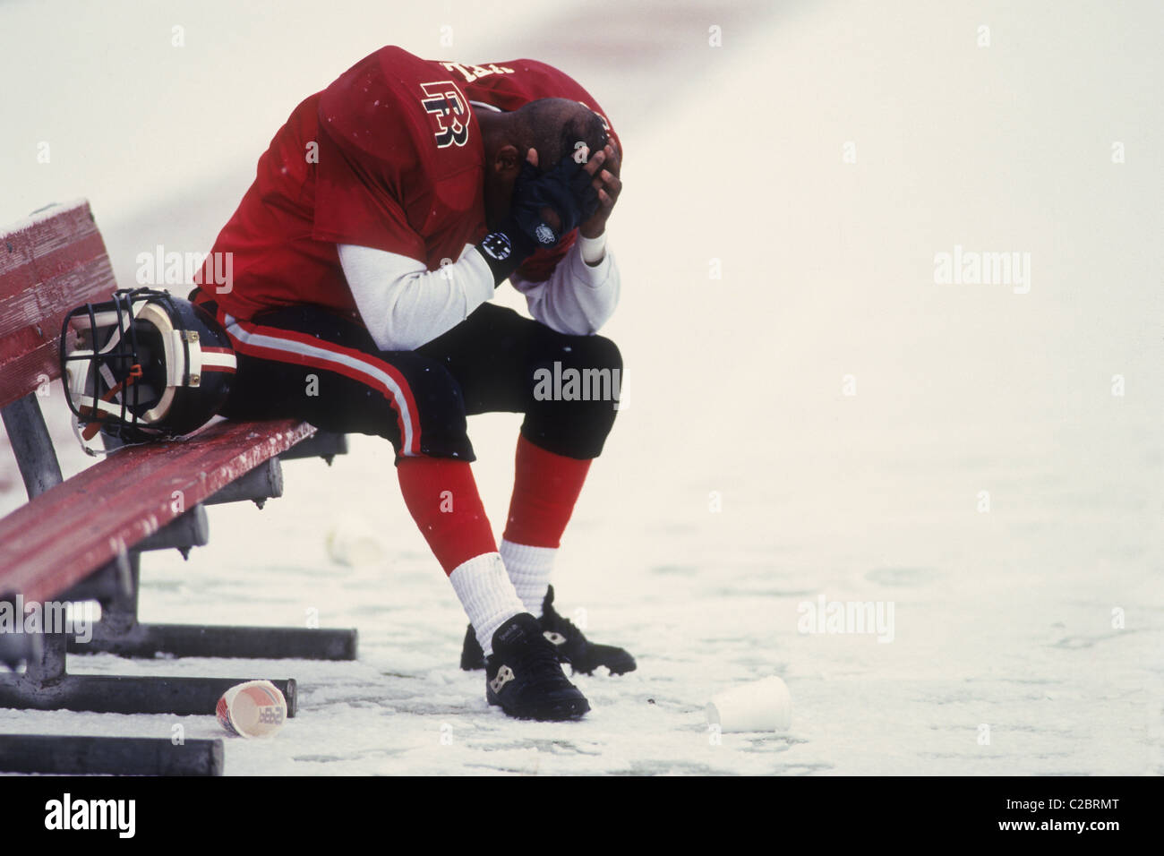 American Football Player On The Bench Stock Photo 35910136 Alamy