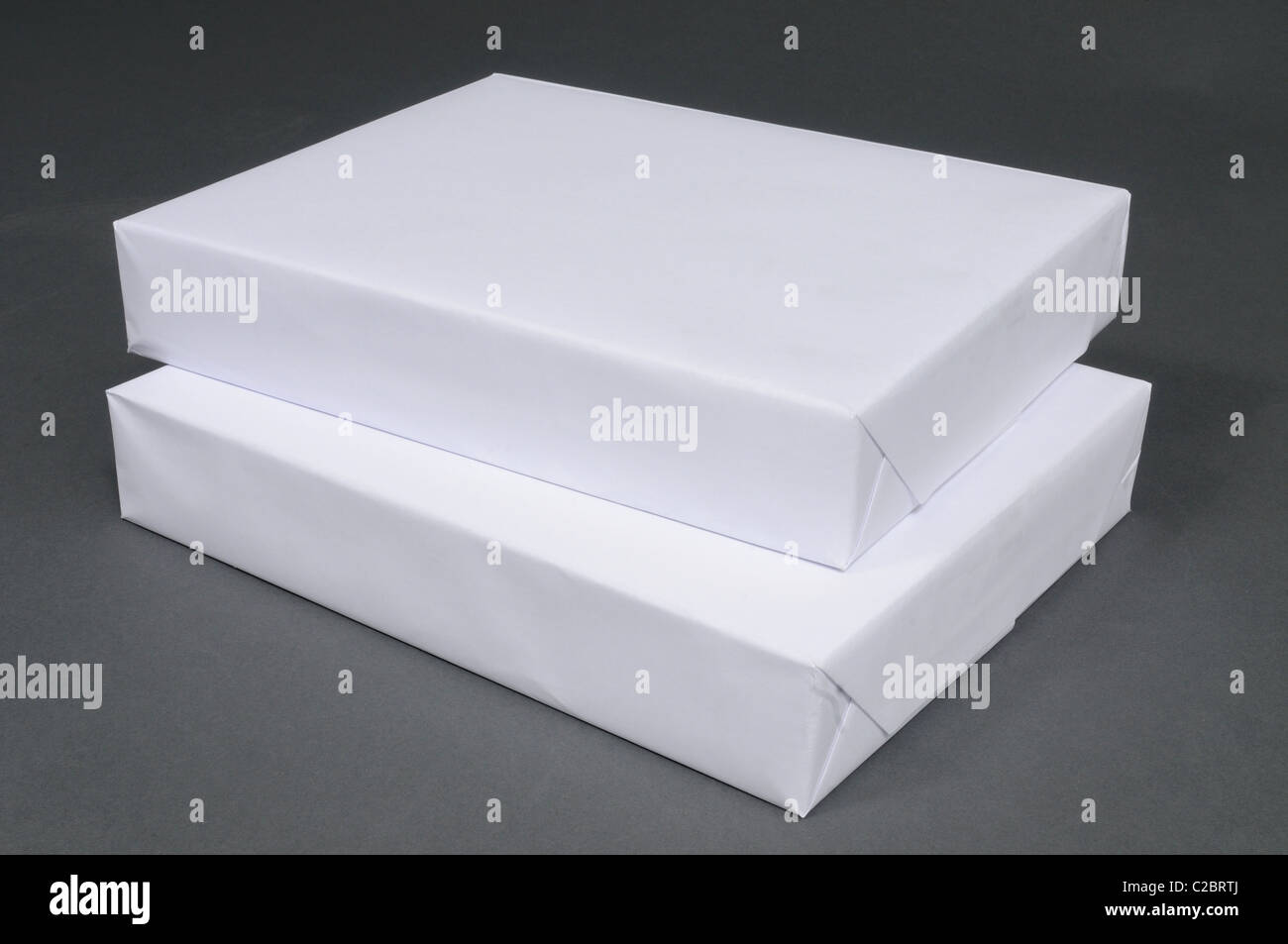 Two stacked paper reams Stock Photo Alamy