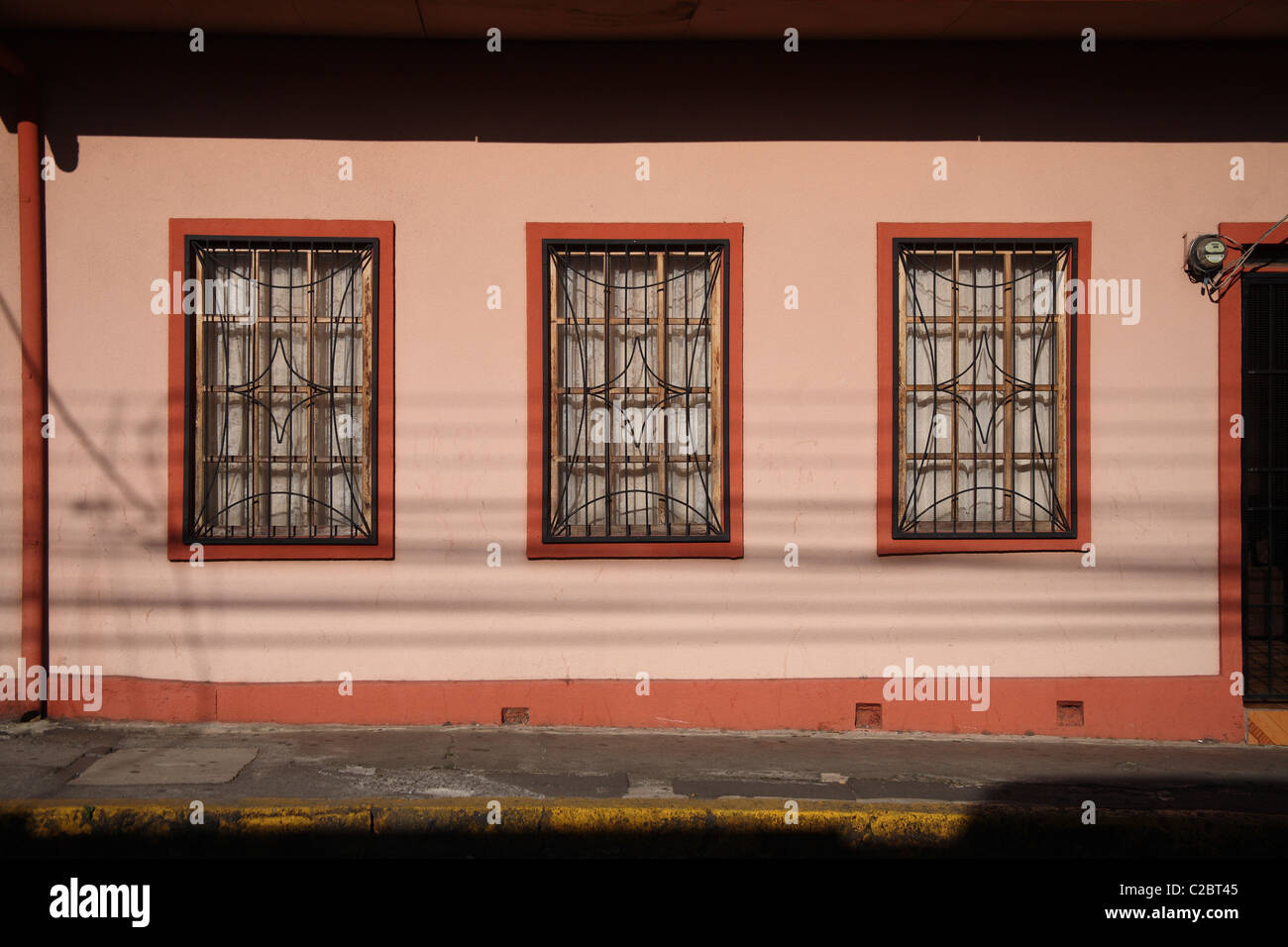 Ornate barred windows in Alajuela, Costa Rica Stock Photo Alamy