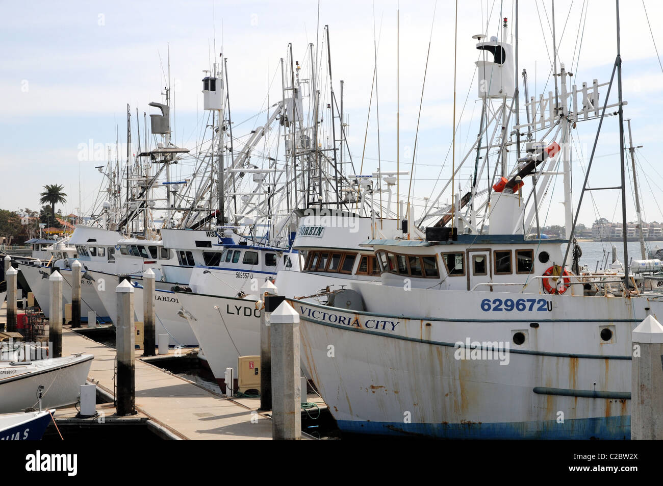 Tuna boats mored near Seaport Village in San Diego Stock Photo Alamy