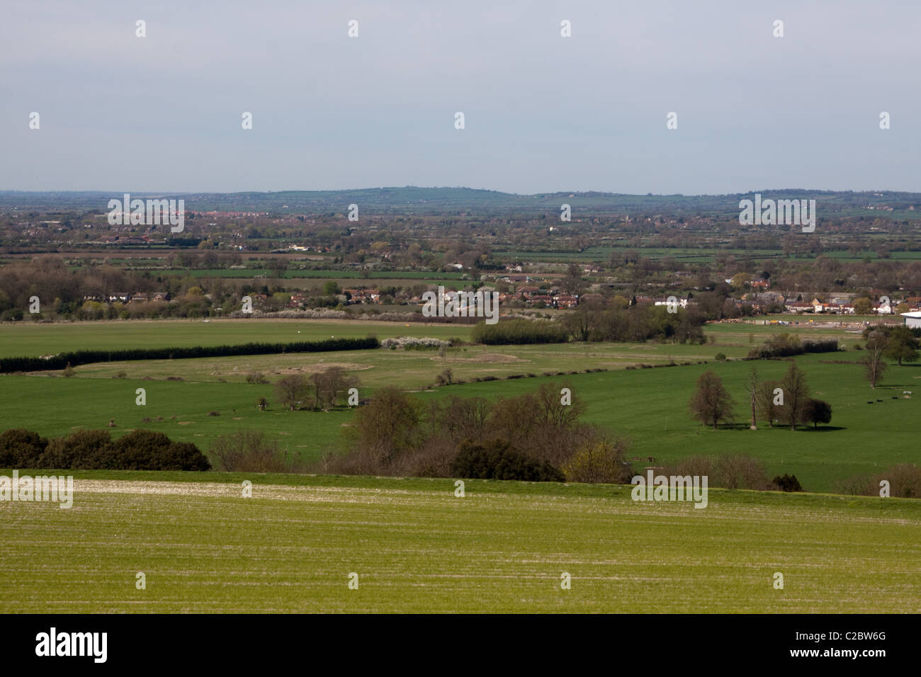 View across Aylesbury Vale from Ashton Hill, Wendover Stock Photo