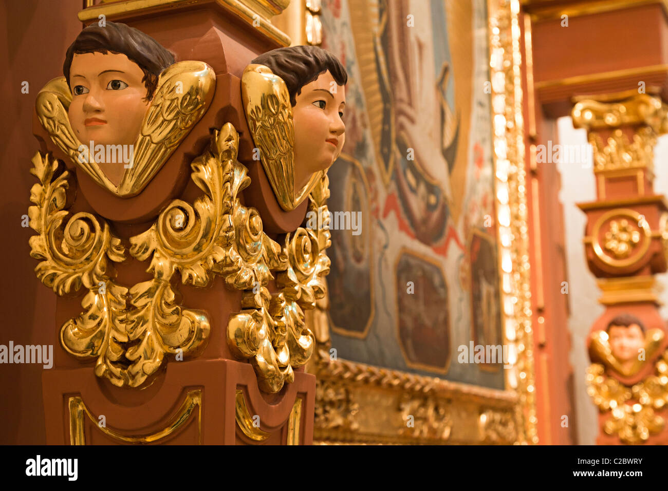 Cherubim faces in the Cathedral of San Fernando San Antonio Texas USA Stock Photo