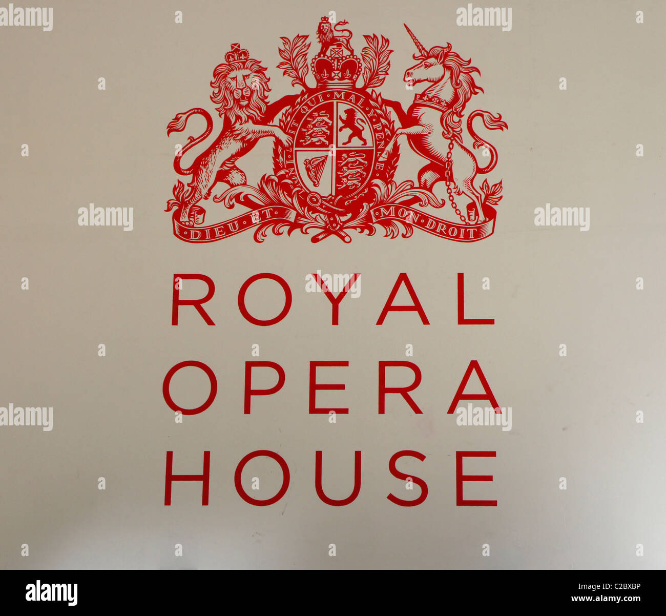 Sign at entrance of Royal Opera House as seen from Covent garden entrance. Stock Photo