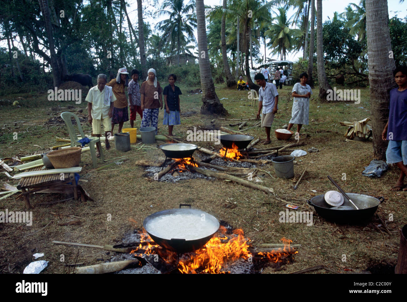 Cooking Rice Luzon Philippines Stock Photo Alamy