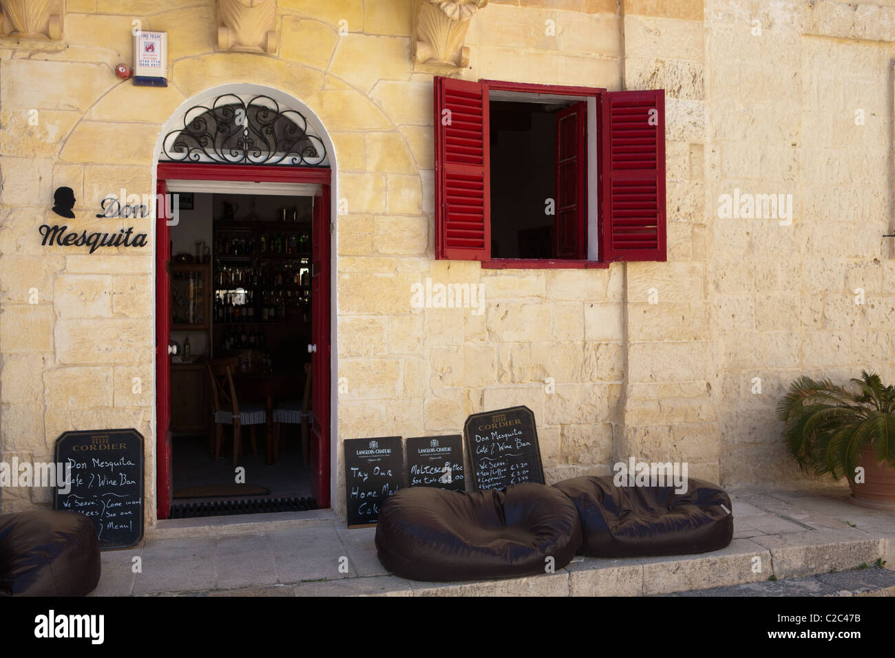 The Don Mesquita Café Bar in Mdina, Malta. Taking relaxed al fresco