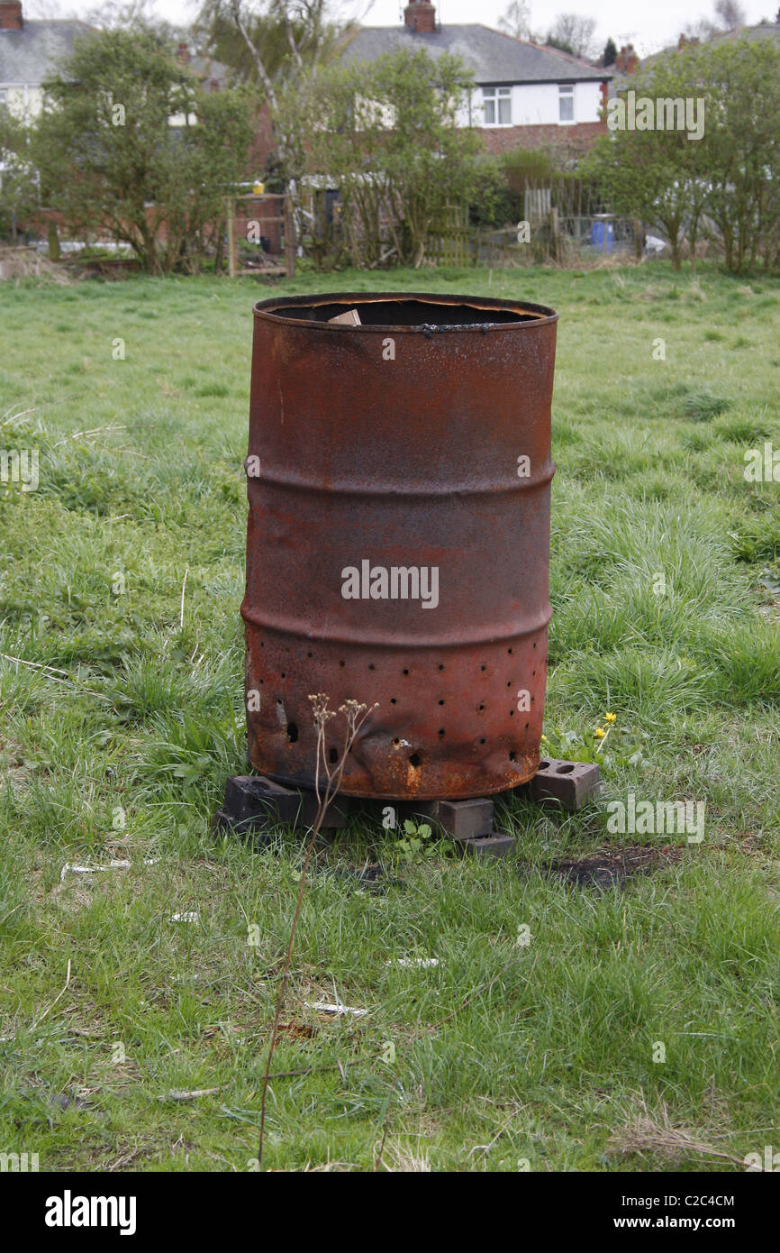 Small Steel Burn Bin Hoi Vietnam Stock Photo 1691870377