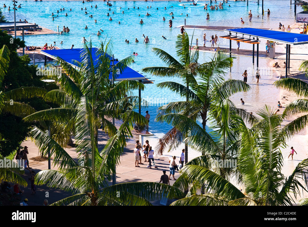 Public swimming lagoon Cairns North Queensland Australia Stock Photo